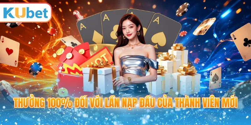 Thưởng 100% đối với lần nạp đầu của thành viên mới